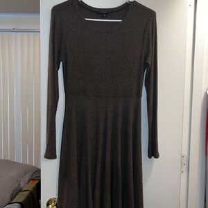 Lulu's Charcoal Long Sleeve Dress